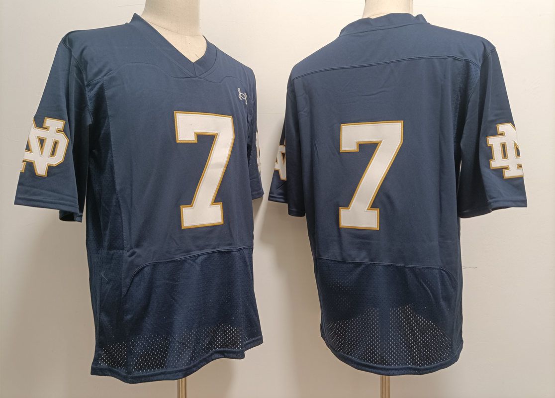 Men Norte Dame Fighting Irish #7 No Name Blue Elite 2025 NCAA Jersey style 1